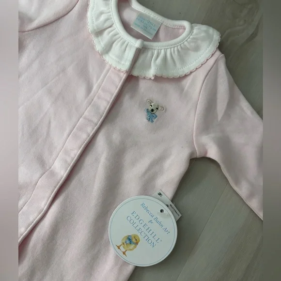 NWT Edgehill Collection x Rebecca Bahn Long Sleeve Pink Embroidered Lamb Sleeper - Picture 4 of 9